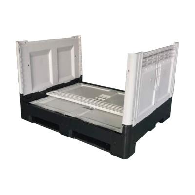 China 2022 Best Selling Recycled Durable Bulk Container 1200*1000*810mm White Fold Plastic Pallet Box for sale