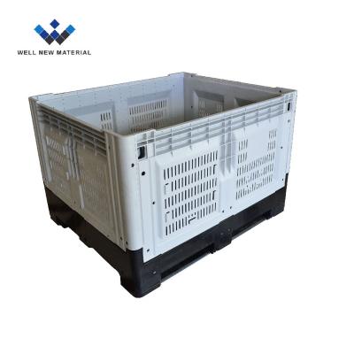 China Promotional Recycled Fruit And Vegetable Agriculture Heavy Duty Ventilated Folding Plastic Pallet Box For Storage for sale