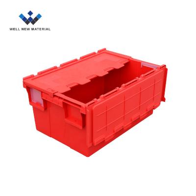 China Wholesale Recyclable Customization Plastic Crate Movable Box Sealed Lid Container Stacking And Nesting Crates Manufactures for sale