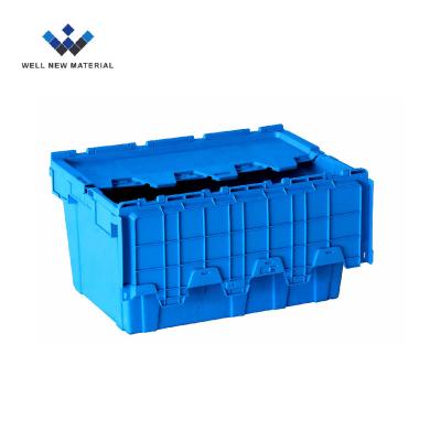 China Recyclable Stackable Stackable Plastic Turnover Container Tied Lid PP Logistics Box for sale