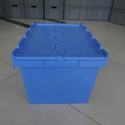 China Solid Box 600*400mm Plastic Storage Containers Folding Crate Sale With Lids for sale