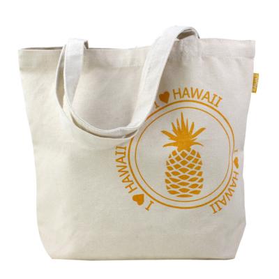 China Fashion Heavy Duty Cotton Canvas Shopping Tote Bag With White Logo Black Pineapples for sale