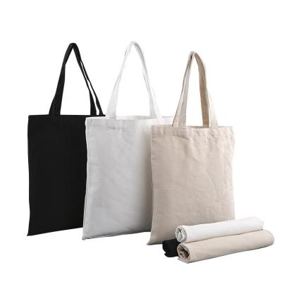 China Logo Printing Blank Canvas Tote Custom Reusable Bags Advertising Portable Cotton Canvas Shopping Bag for sale