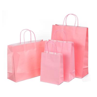 China 100% Eco-friendly Logo Candy Color Advertising Takeaway Packaging Customized Paper Bags Blank Kraft Paper Shopping Bag for sale