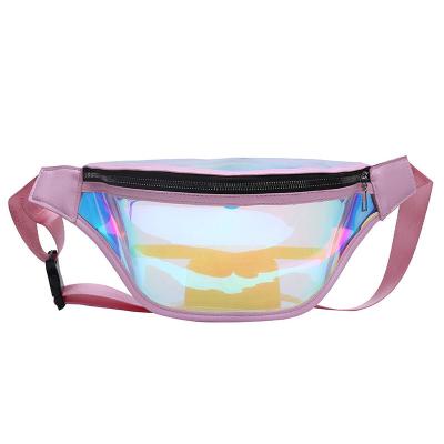 China Water Proof PAXDUN Stylish Ladies Holographic Cross - Body Waist Bag PVC Transparent Laser Fanny Pack For Women for sale