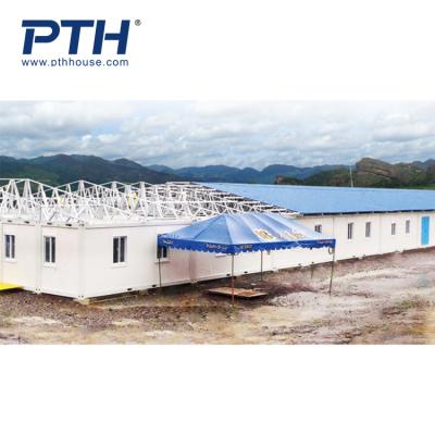 China Industrial Sandwich Panel Flat Pack Container House Prefab Houses Mining Camp Office for sale