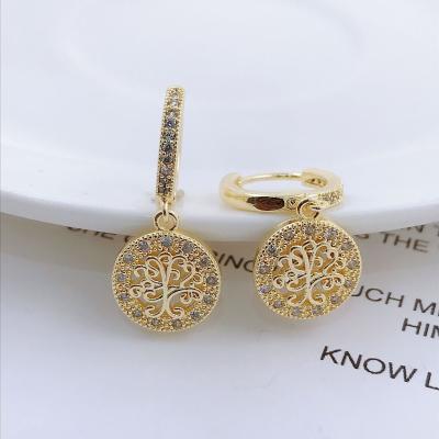 China FASHIONABLE Hot Sale Tasty 18k Gold Plated Teardrop CZ Micro Pave Zircon Huggie Earrings Gold Plated for sale