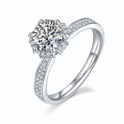 China Wholesale Silver Jewelry 925 Sterling Moissanite Ring Wedding Jewelry from factory CLASSIC for sale