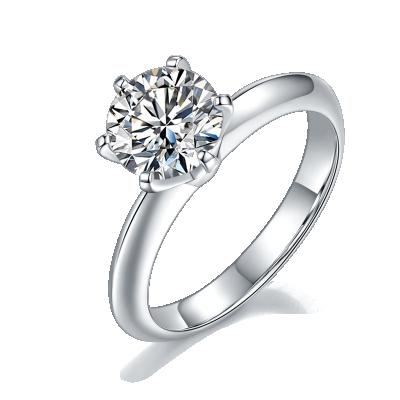 China Romantic Queen Diamond Ring Silver 925 Moissanite 1.5 Carat Stone Moissanite Fashion Main Ring for sale