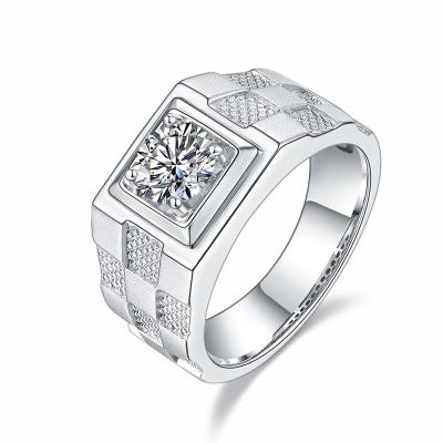 China Fashionable S925 Sterling Silver Moissanite Ring Men's Ring for Party for sale