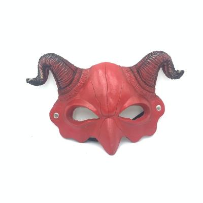 China Cosplay Helmet Factory Wholesale Oni Japanese Ghost Horror Horn Samurai White Party Masks Realistic Devil Cosplay Demon Mask for sale