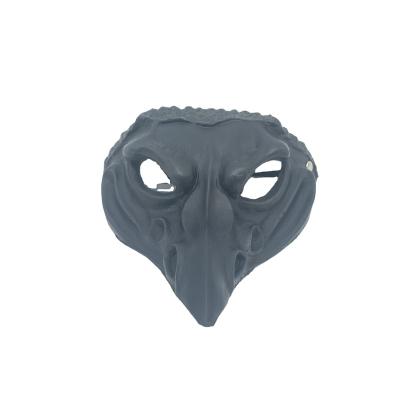 China Cosplay Helmet New Halloween Customized Funny Carnival Face Cosplay Black Crow Mask With Feather Head Crow Mask for sale