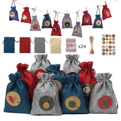 China Hot Sales Fashionable pp Canvas Drawstring Easy To Carry Bags Red Christmas Drawstring Gift for sale