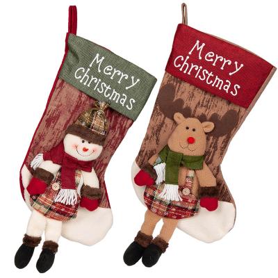 China Best Selling High Quality Luxury Christmas Stocking Fashion Nonwoven Fabric Popular Christmas Decoration Gift for sale