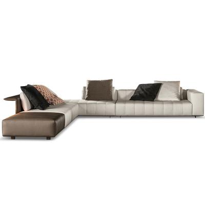 China Classic Corner Sofa For Living Room Italy Stretch Minimalist Luxury Furniture Leather for sale