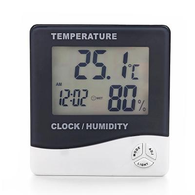 China MAX On Sale Mini HTC-1Household Digital Wall Mount Alarm Clock Thermometer Indoor Temperature Humidity Clock Hygrometer for sale