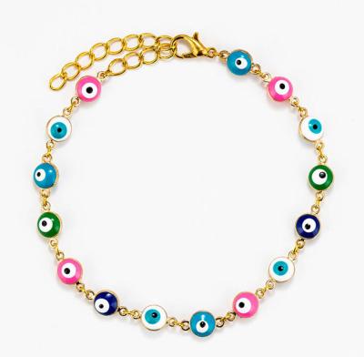 China 2020 Fashion New Arrival Vintage High Quality Charm Jewelry Unique Multicolor Evil Eye Bracelet For Women for sale