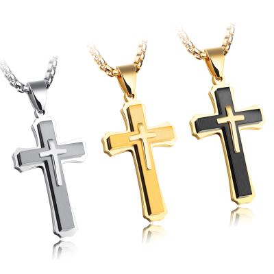 China Fashionable High Quality Stainless Steel Jesus Cross Pendant Necklace from 2021Best Selling IN FASHION for sale