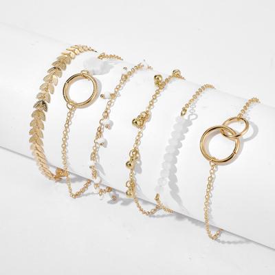 China CLASSIC Pearl Bead Chain Women Charm Bracelet Friendship Gold Bracelet Sets for sale