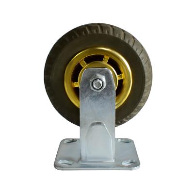 China Other Material Handling Tools Factory Direct 5 Inch Heavy Duty Steel Casters Elastic Rubber Damping Gold Plated Directional Wheels for sale