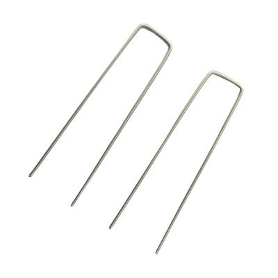 China Planting Garden Lawn 100 Pack Lawn Stakes Square Top Sod Nails Galvanized Steel LODGE Staple for sale