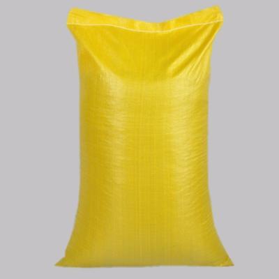 China Moisture Proof Yellow Polypropylene Woven Sack Rice for sale