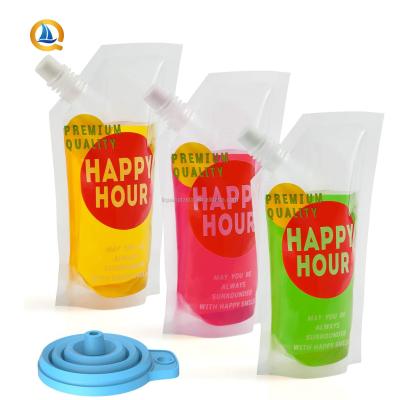 China Factory Direct Beverage Bags Factory Direct Moisture Proof Alcohol Pouches Liquid Clear Pouch Big Ounce With Spout for sale