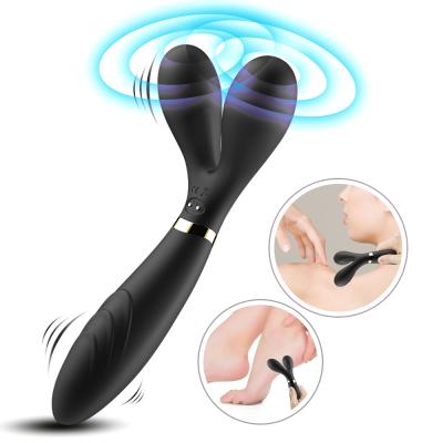 China Heating Function 9 Frequency Full Body Vibrating Cordless Handheld Foot Massager Neck Foot Silicone Magic Wand Adult Massager for sale