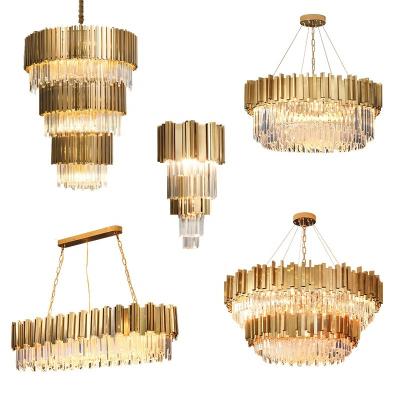 China Modern Living Room Dining Modern Pendant Lighting Kitchen Metal Lamp Gold Crystal Chandelier Luxury for sale