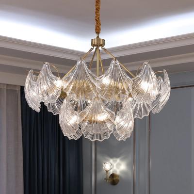 China Luxury Glass Chandelier Gold Copper Chandelier Living Room Master Bedroom Glass Light for sale