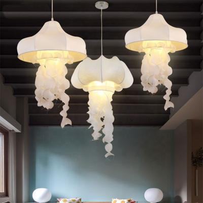 China Modern Decorative Jellyfish Chandelier Fabric Kids Pendant Light for sale