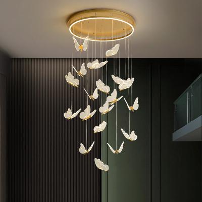 China Modern Party Decor Kids Acrylic Butterfly Pendant Light Chandelier For Kids Room for sale