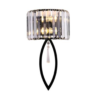 China Nordic Modern Home Bedroom Crystal Bedside Living Room Wall Sconce Wall Lamp Black Decor Corridor Lamp Wall Lights for sale