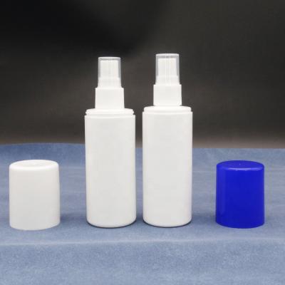 China Eco-friendly empty clear plastic white toner press bottle PE 100ml mist spray bottle with lid eco-friendly for sale