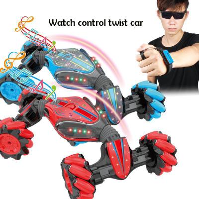 China Toy DWI 2.4GHz Remote Control Watch RC Diecasting Dual Side Rolling Drift Toys Car Stunt For Kids RC Tornado Car for sale