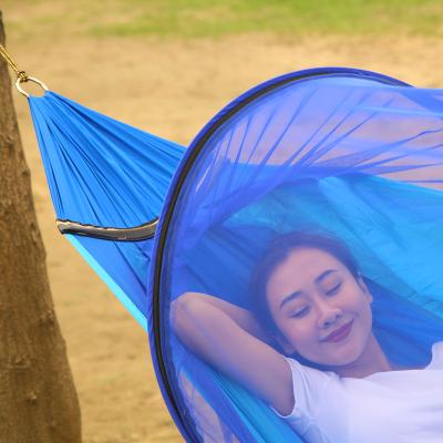 China Anti rollover camping high strength nylon winpolar hammock with mosquito net hammock outdoor mosquito net hammock for sale