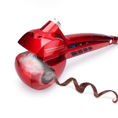 China Hotel Use Beauty Salon Home Use Ceramic Curling Iron Wand Rotating Styling Electric Steam Curler Hair Hesitate for sale