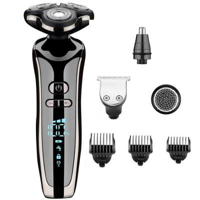 China Hot Sale Triple Blade 4-in -1 Electric Face Hair Remover USB Shaver Multifunctional Waterproof Rotary Beard Nose Trimmer Men for sale