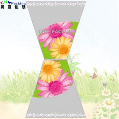 China Custom Fashion Printed Single Cardboard Agriculture Rose Flower Pot Biodegradable Protective Sleeves Handle Paper for sale