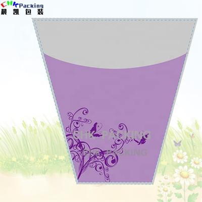 China Bowknot Paper Agriculture Cut Flowers Clear Plastic Fresh Pot Sleeve Thick Paper Valentines Open Front Floral Printed Coats for sale