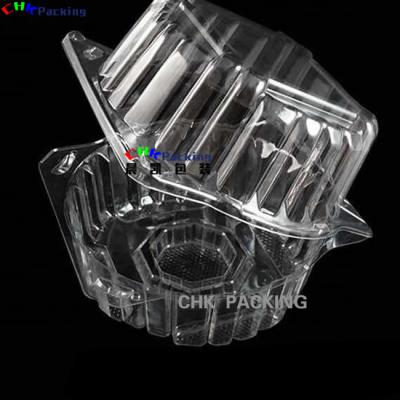 China Agriculture Custom Sugar Cane Circle Clamshell Clear Large Plastic Bucket Packaging Double Color 1000g Container Wax Bottom for sale