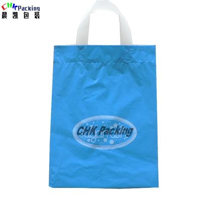 China Blue Printing Custom Logo Buckle Manufacturer Soft Material Barrier Handle Restaurant Blue Soft Material Bags for sale