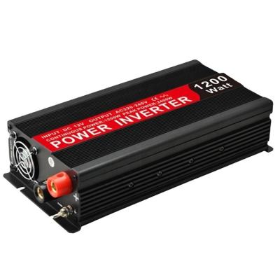 China High Quality Dual USB Off Grid 12V DC To AC 220V Car Solar Power Inverter Modified Inverter 1200 Watt Sine Wave With Control Fan for sale