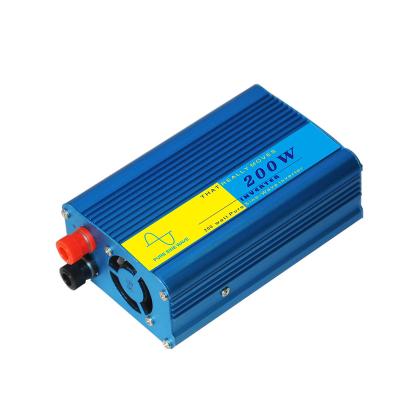 China Wholesale Solar System 200W Power Inverter DC 12V 24V 48V To AC 110V 220V Blue Case A Plug Pure Sine Wave Inverter 140*95*55mm for sale