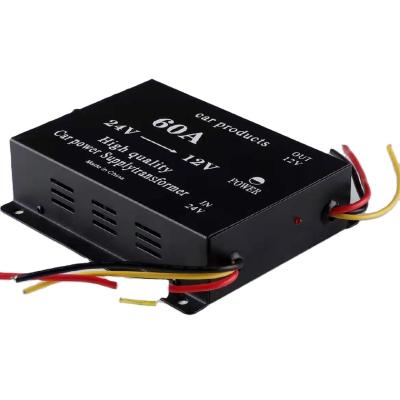 China DC12V 60A Buck Converter Car Power Supply Transformer DC24V To DC 24V Vehicle To DC 12V Converter With Fan for sale