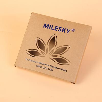 China Recycled Materials Custom Logo Folding Kraft Paper Biodegradable Packing Boxes With Clear Window Retail Tissue Packing Box for sale