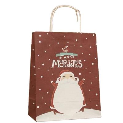 China Recyclable Custom Logo Christmas Gift Paper Packaging Bag For Cookies With Low Price Recyclable White Craft Paper Bags for sale