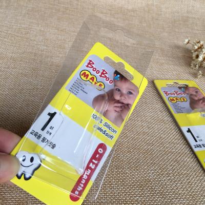 China Gift & Custom Craft Logo Three Side Folded Slip Blister Paper Card Packaging For Molar Retail Plastic Silicon Board Blister Packaging for sale