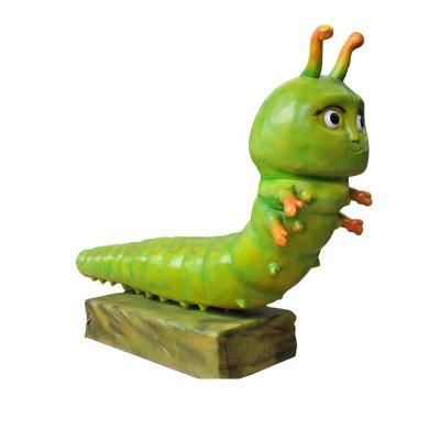 China Customized Decorative Model Simulation Simulated Artificial Fur Cartoon Caterpillar Animatronic For Amusement Park for sale