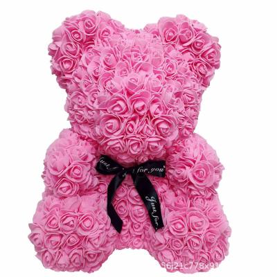 China Natural Touch On Sale Handcrafted 40cm PE FoamTeddy Bear Rose Flower for sale